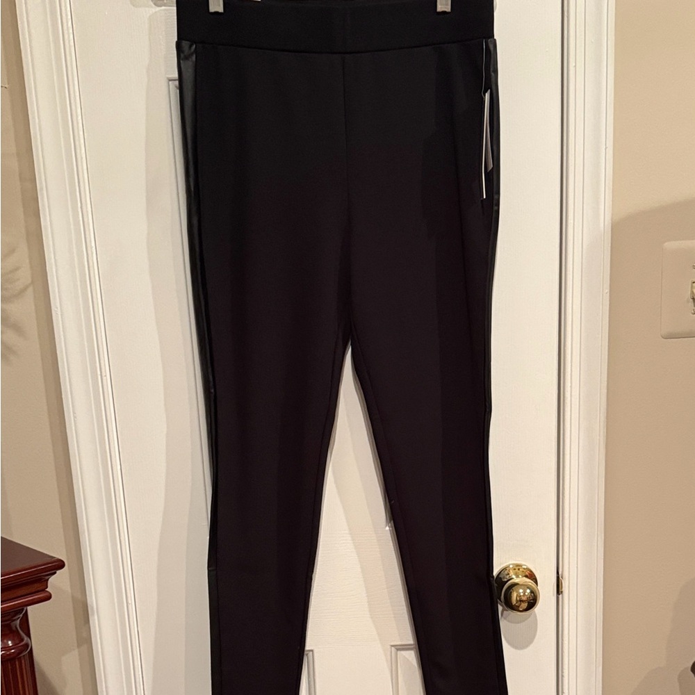 Tinseltown Black Faux Leather Side Panel Leggings SZ XL